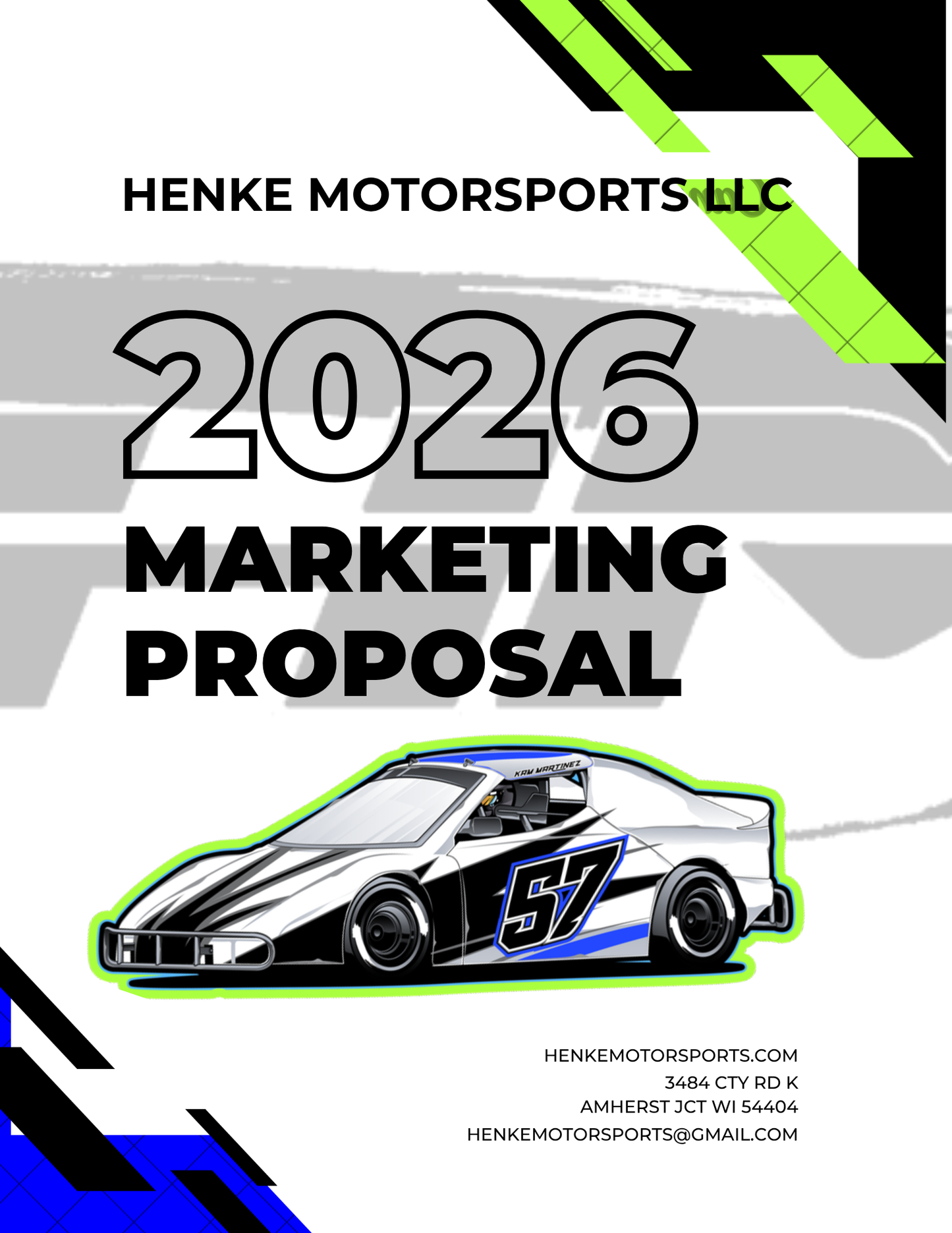 Custom Promotion & Marketing Proposals. (Sponsorship proposals, Racing resumes)