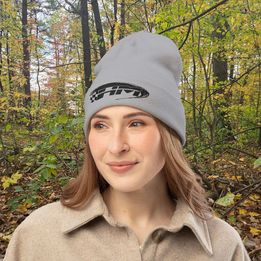 Embroidered Henke Motorsports llc black "HM" logo Knit Beanie for Style & Warmth