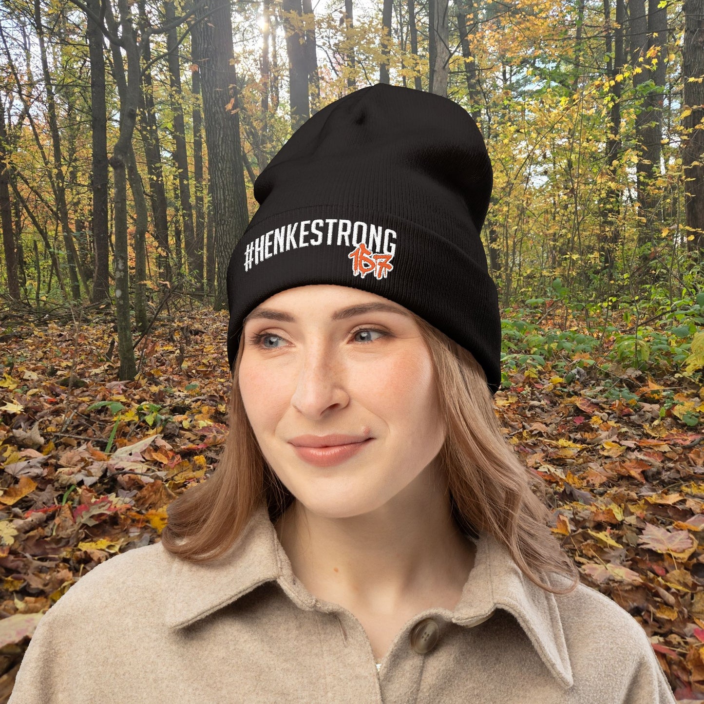 #HENKESTRONG Embroidered Knit Beanie for Style & Warmth