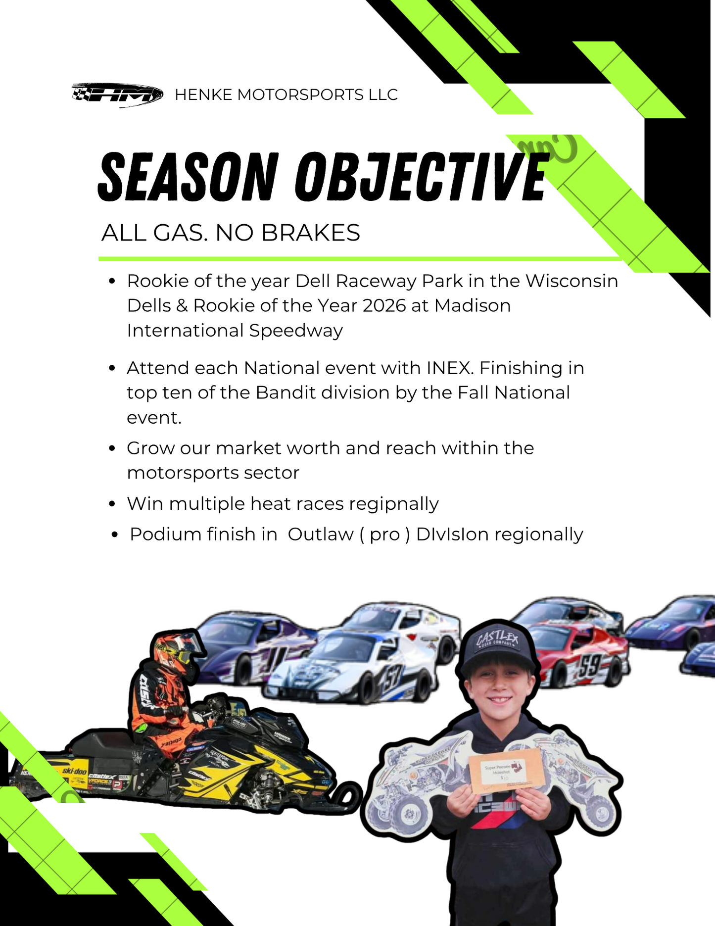 Custom Promotion & Marketing Proposals. (Sponsorship proposals, Racing resumes)
