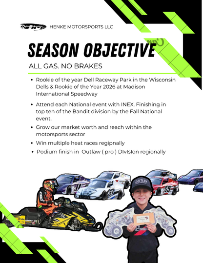 Custom Promotion & Marketing Proposals. (Sponsorship proposals, Racing resumes)