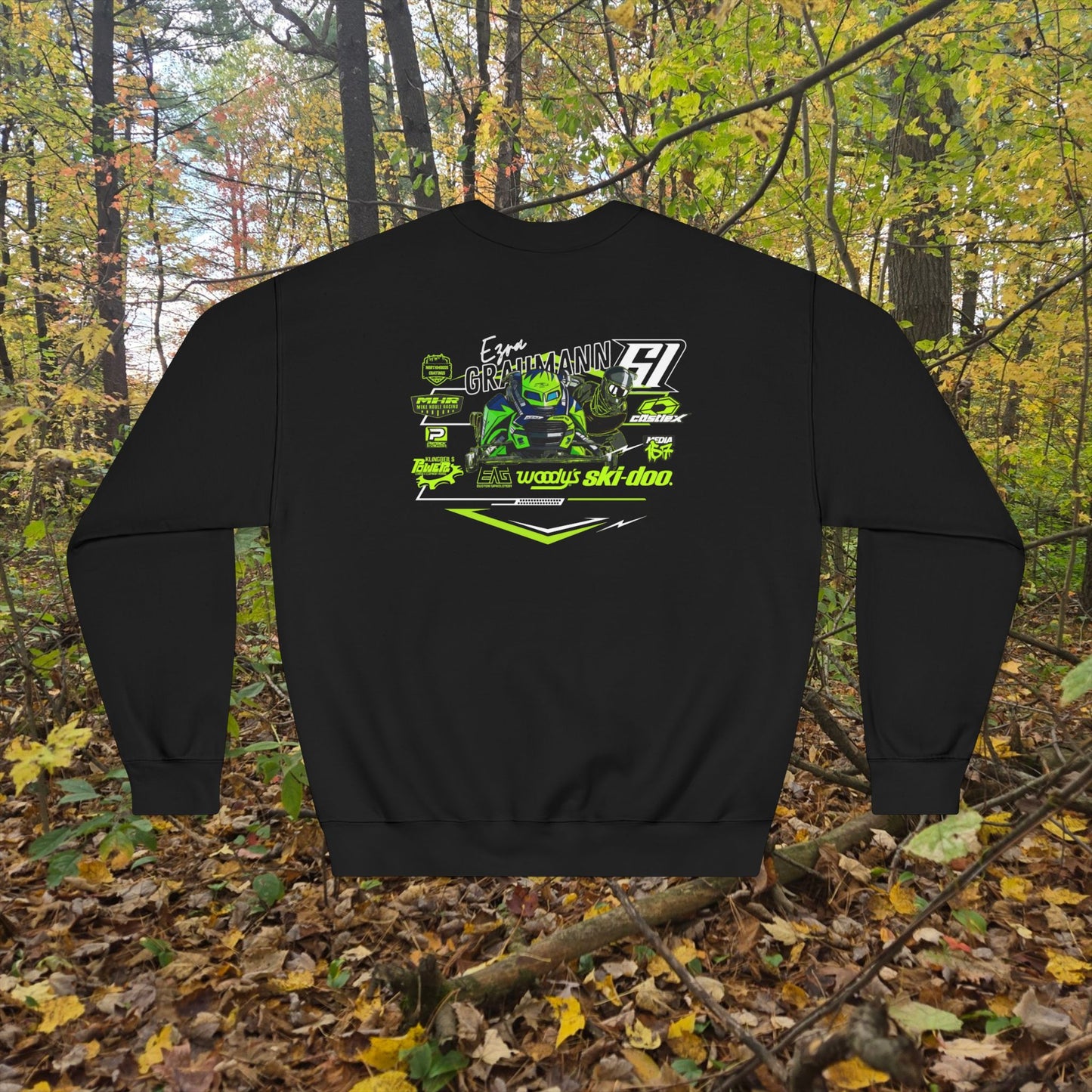 #61 Ezra Graumann F3 Skidoo Henke Motorsports llc Crewneck Sweatshirt
