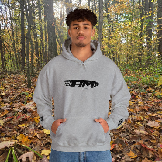 Embroidered Henke Motorsports LLC #57 & #61  Hooded Sweatshirt 2026 black logo