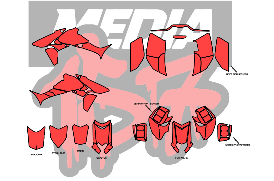 Honda TRX 450 custom quad sticker graphic kit